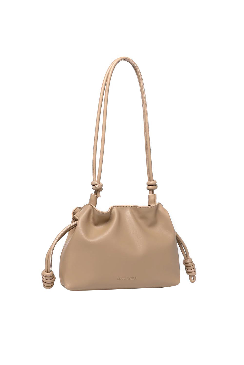Product shot of the Yumi Crossbody Bag - Nude in colour Nude, showing detail