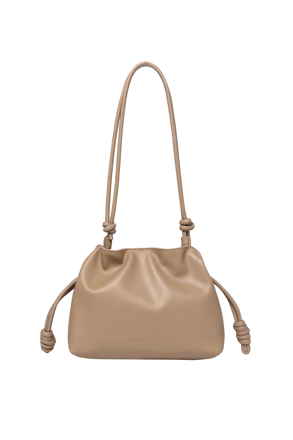 Product shot of the Yumi Crossbody Bag - Nude in colour Nude, from the front