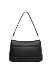 Product shot of the Nisha Shoulder Bag - Black in colour Black, from the back