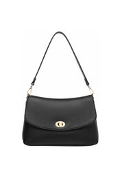 Product shot of the Nisha Shoulder Bag - Black in colour Black, from the back