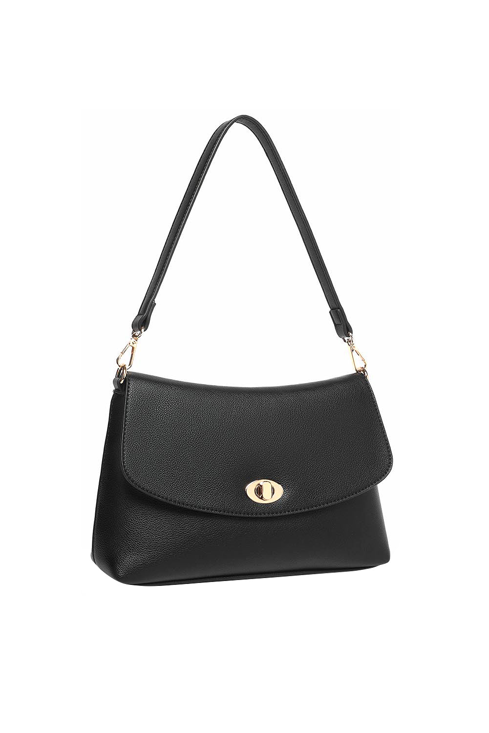 Product shot of the Nisha Shoulder Bag - Black in colour Black, showing detail