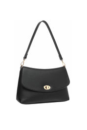 Product shot of the Nisha Shoulder Bag - Black in colour Black, showing detail