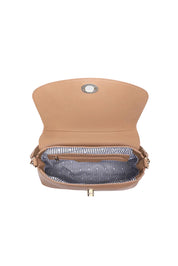 Product shot of the Nisha Shoulder Bag - Camel in colour Camel, showing detail