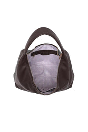 Product shot of the Valentina Slouch Shoulder Bag - Chocolate in colour Chocolate, showing detail