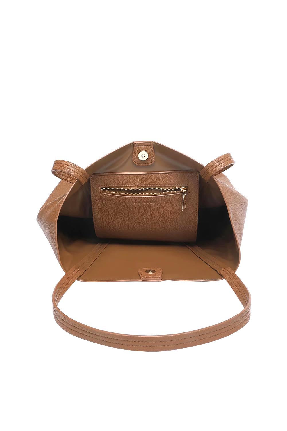 Product shot of the Colby Tote Bag - Tan in colour Tan, showing detail