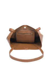 Product shot of the Colby Tote Bag - Tan in colour Tan, showing detail