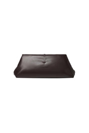 Product shot of the Asha Clutch - Chocolate in colour Chocolate, from the back