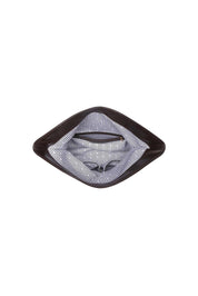 Product shot of the Asha Clutch - Chocolate in colour Chocolate, showing detail