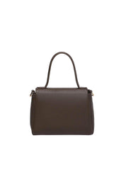 Product shot of the Connie Top Handle Bag - Chocolate in colour Chocolate, from the back
