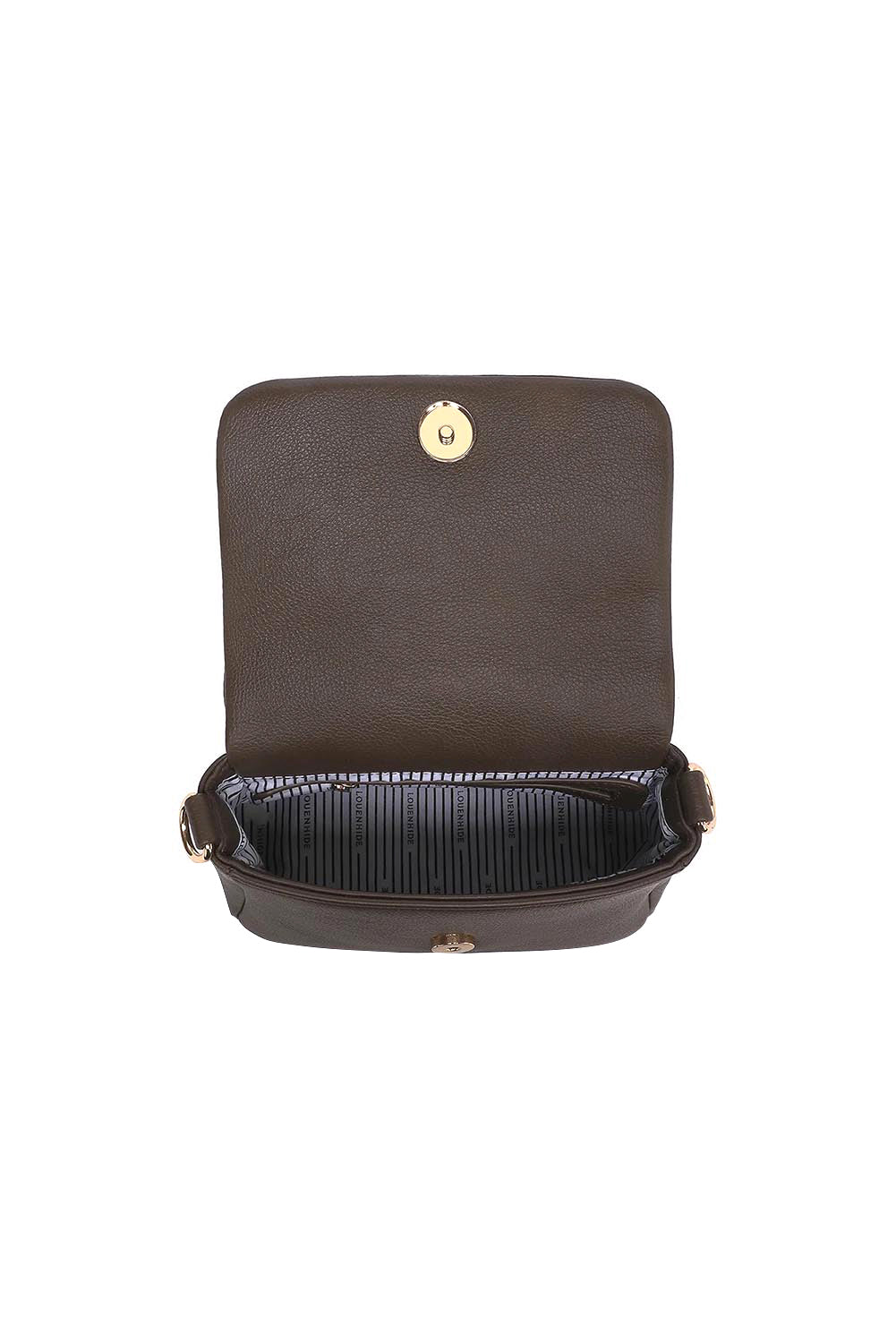 Product shot of the Connie Top Handle Bag - Chocolate in colour Chocolate, from the back