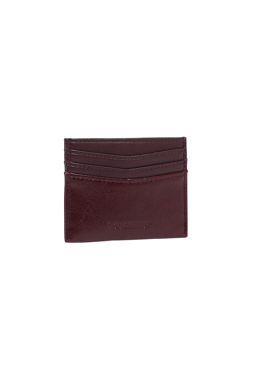 Product shot of the Ada Cardholder And Keyring in colour Burgundy (Red), detail