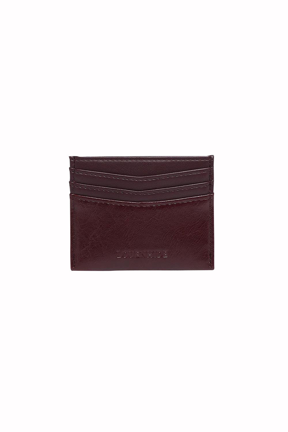 Product shot of the Ada Cardholder And Keyring in colour Burgundy (Red), detail