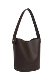 Product shot of the Miranda Bucket Bag in colour Chocolate, detail