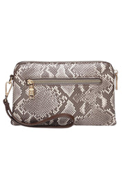 Product shot of the Poppy Clutch in colour Pythoncoff, from the back
