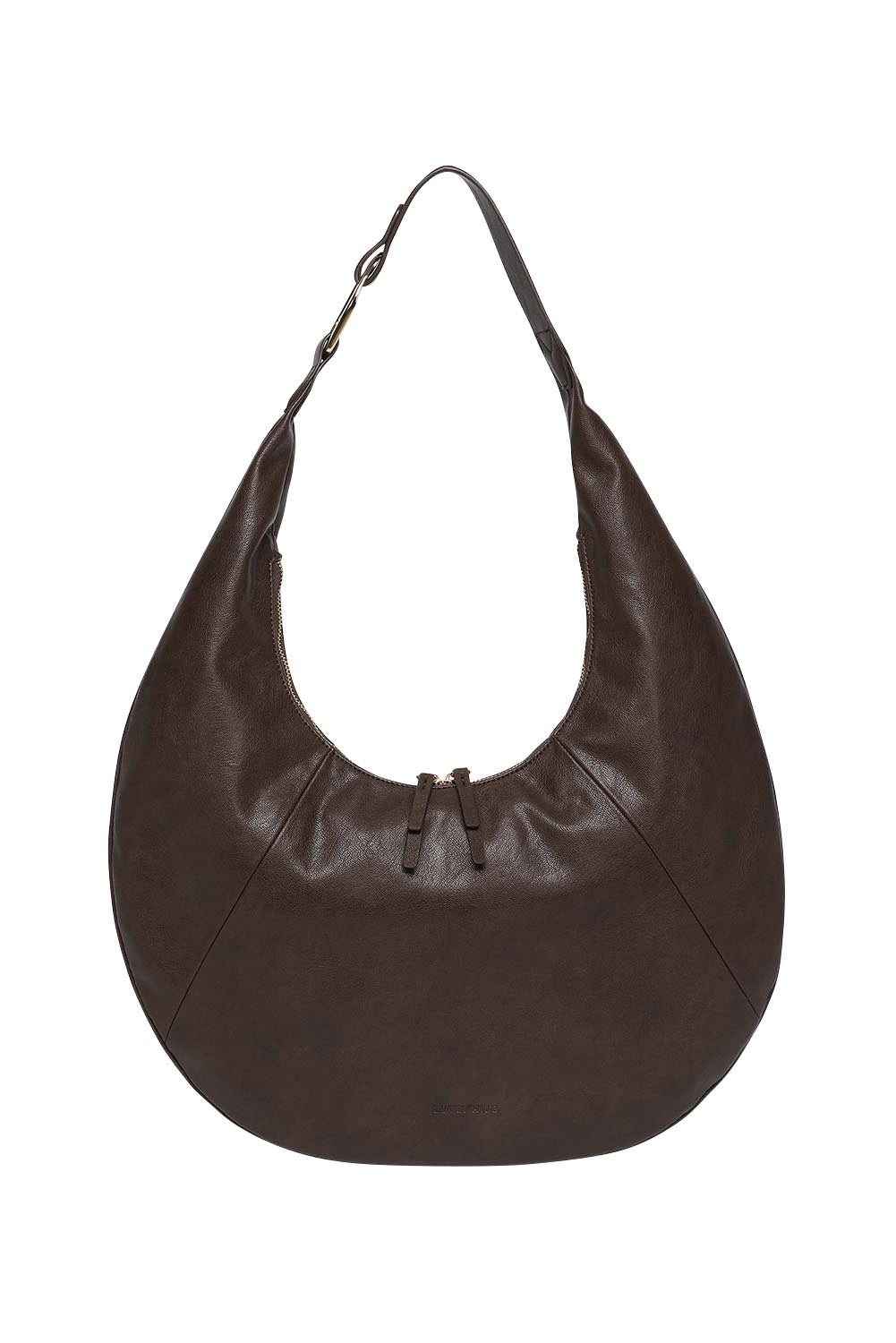 Product shot of the Billie Tote Slouch Bag in colour Chocolate, from the front