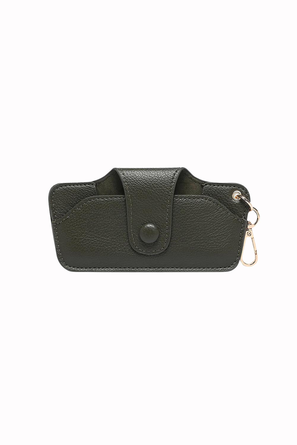 Product shot of the Skittles Glasses Case in colour Olive (Green), from the front