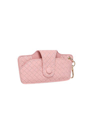 Product shot of the Woven Skittle Glasses Case in colour Duskypink (Pink), detail