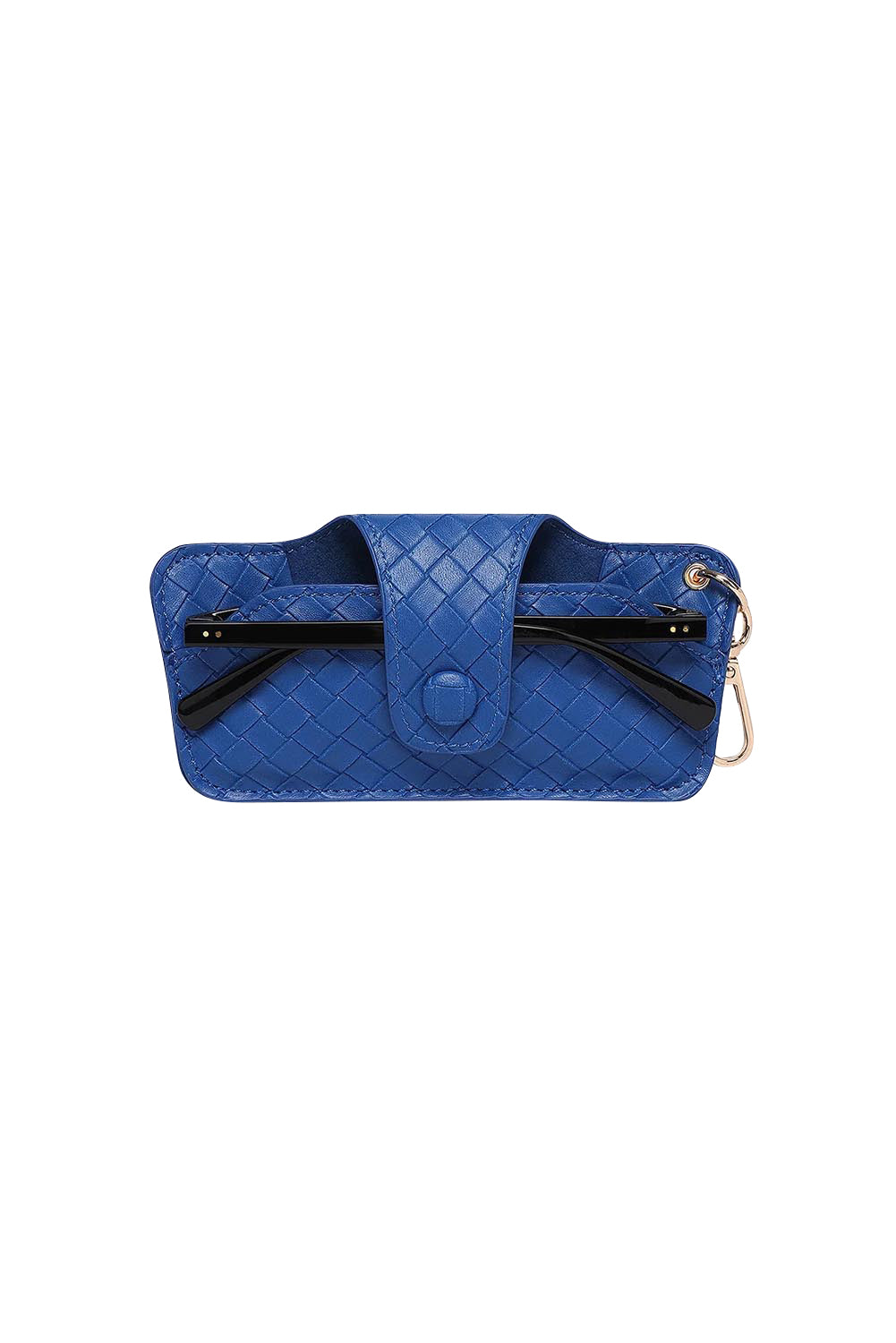 Product shot of the Woven Skittle Glasses Case in colour OceanBlue (Blue), detail