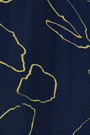 Product shot of the Silk Blend Vin colourNeck Tied Top - Navyflower (Blue), detail