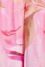 Product shot of the Silk Blend Printed Pant – Pinkprint (Pink), detail