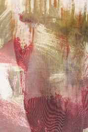 Product shot of the Silk Blend Overlay Top in colour Beigeprint, detail