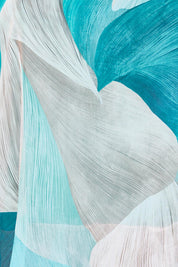 Product shot of the Silk Blend Multi Layers Dress - Acquaabstract in colour Acquaabstract, showing detail