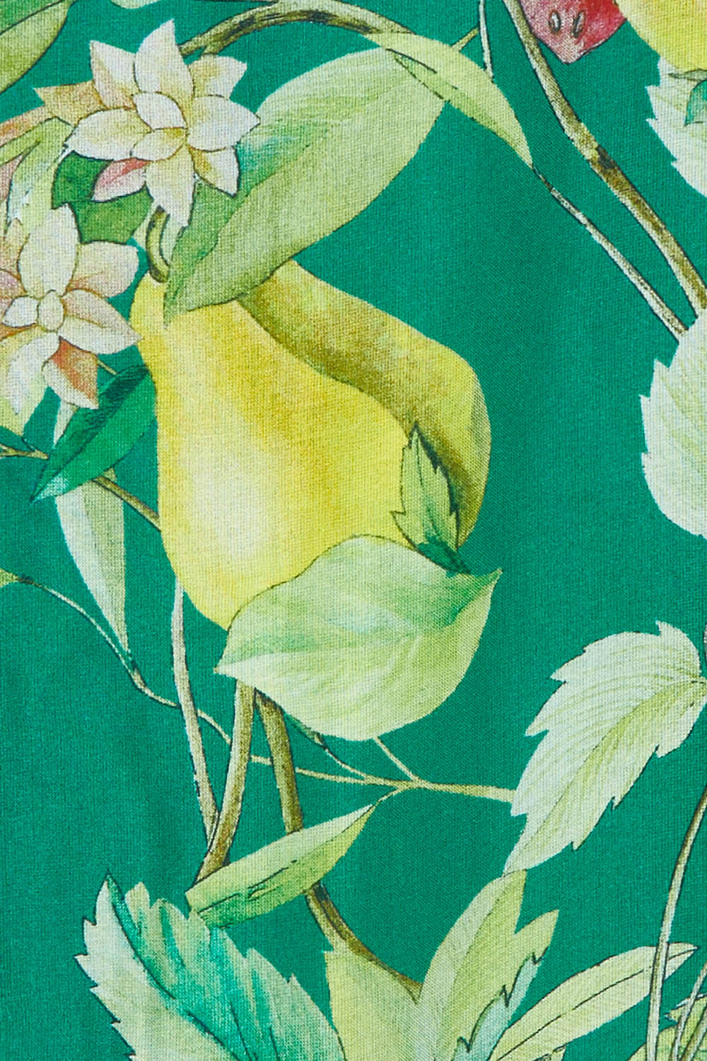 Product shot of the Overlay Silk Print Dress in colour Greenflora (Green)