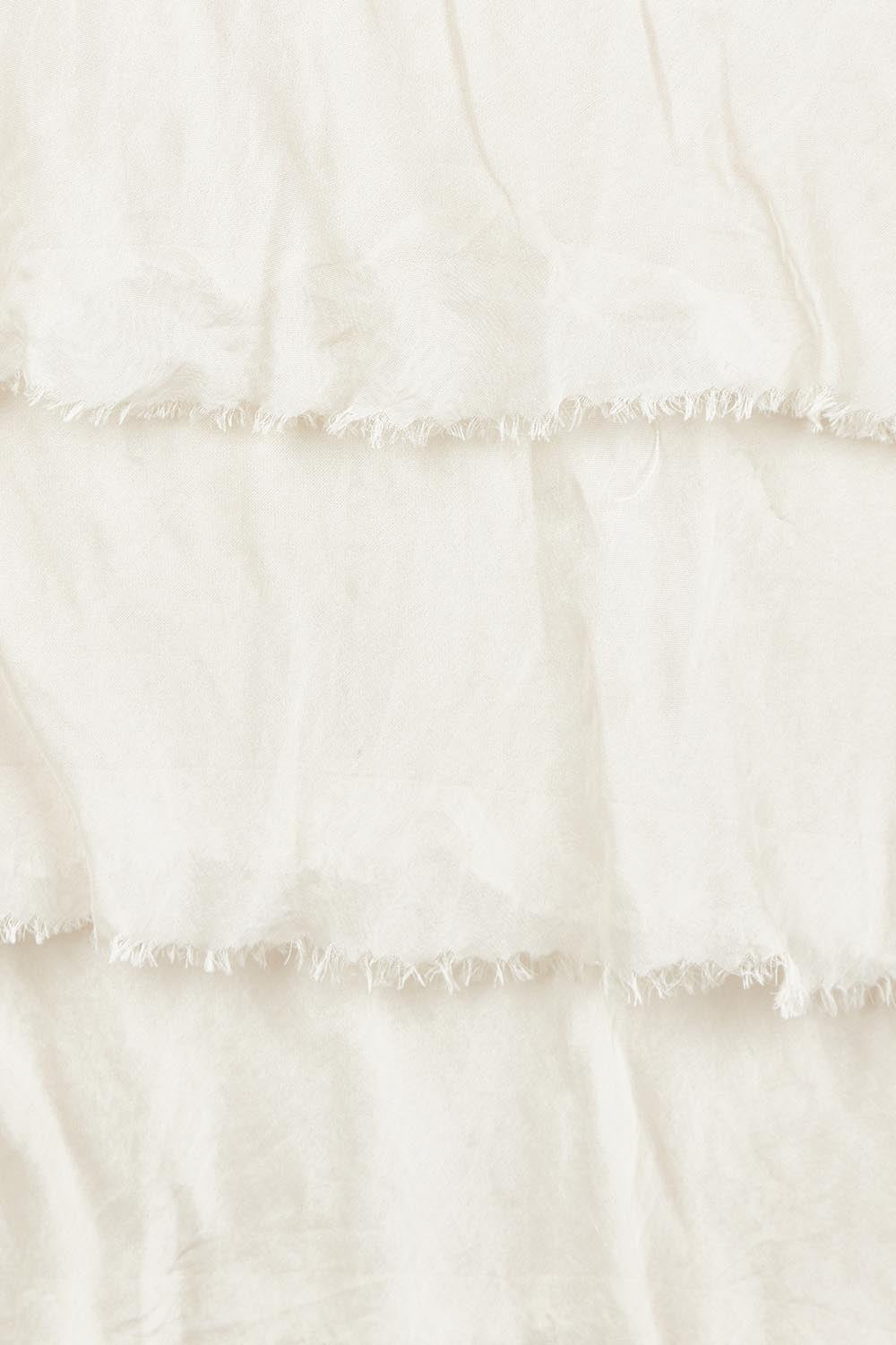 Product shot of the Silk Blend Multi Layers Dress in colour Champagne (White), detail