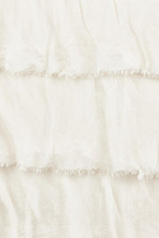 Product shot of the Silk Blend Multi Layers Dress in colour Champagne (White), detail