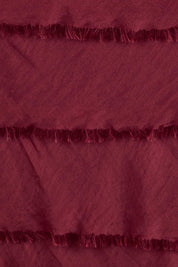 Product shot of the Silk Blend Multi Layers Dress - Wine in colour Wine, showing detail