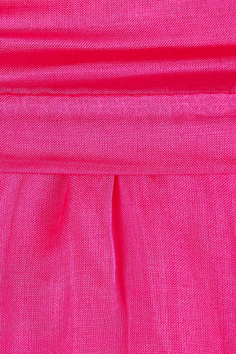 Product shot of the Short Sleeve Silk Dress in colour Raspberry (Pink), detail