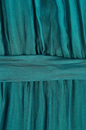 Product shot of the Frill Tie Neck Dress in colour Teal (Green), detail