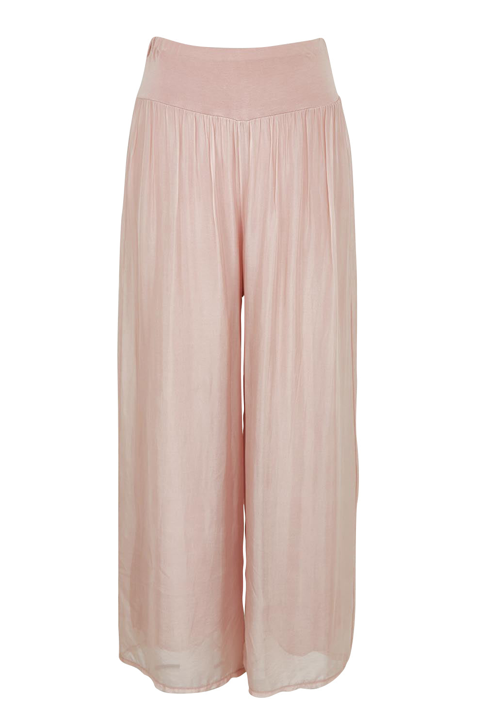 Product shot of the Silk Pant in colour BlushPink (Pink), from the front