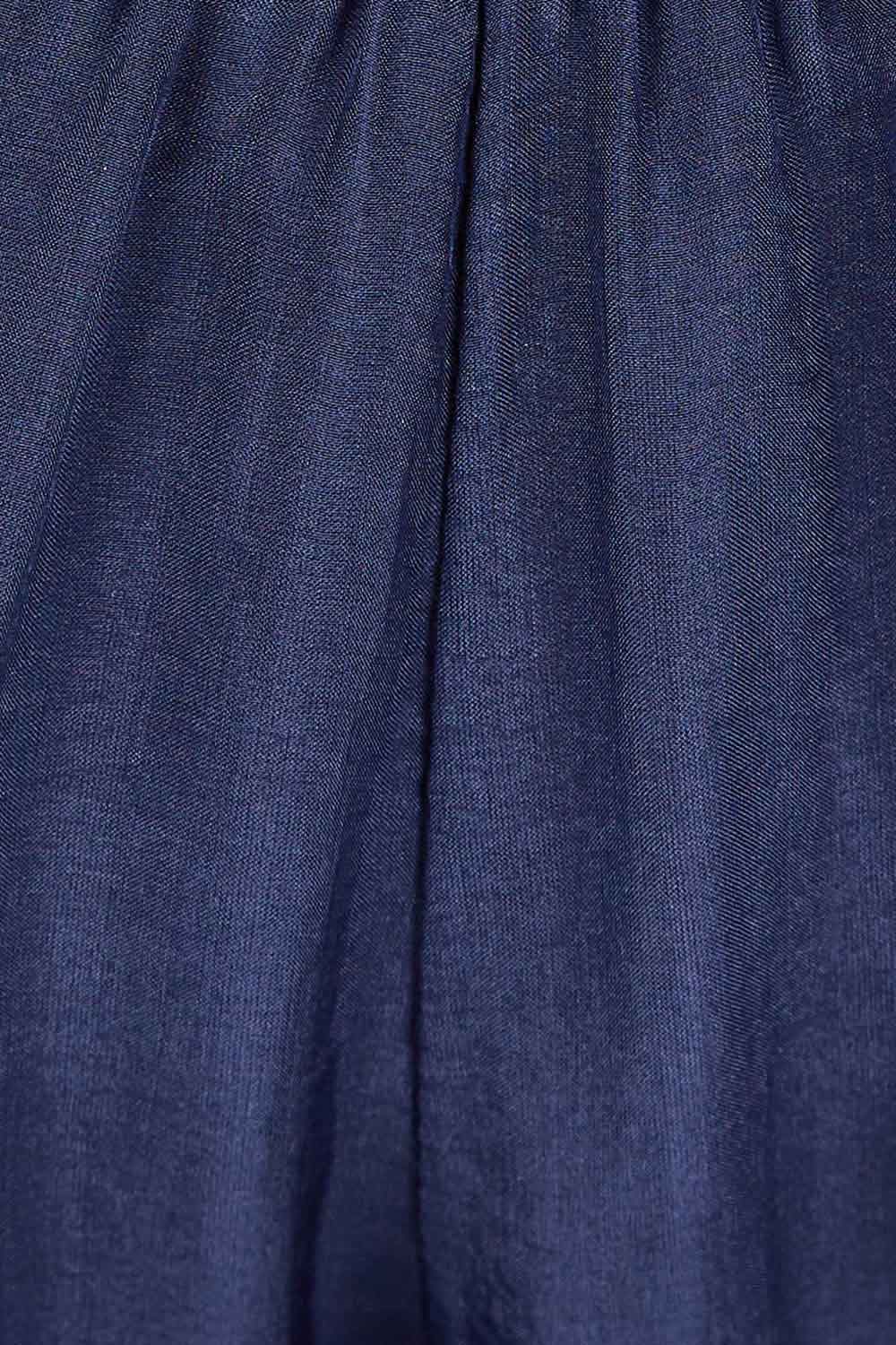 Product shot of the Silk Pant in colour Navy (Blue), detail