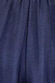 Product shot of the Silk Pant in colour Navy (Blue), detail