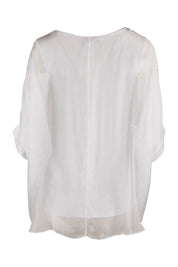 Product shot of the Silk Sequin Top in colour White (White), from the back
