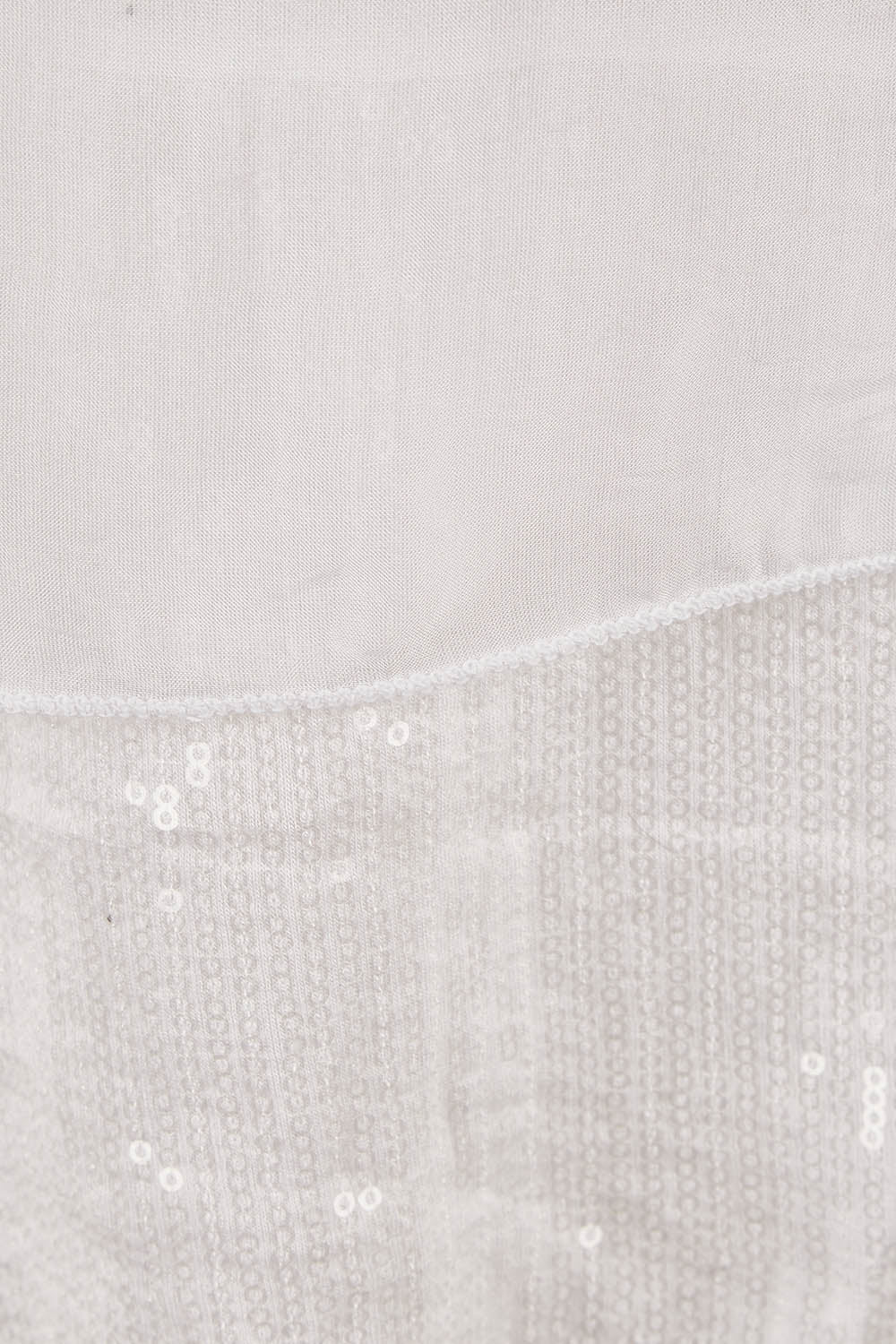 Product shot of the Silk Sequin Top in colour White (White), detail