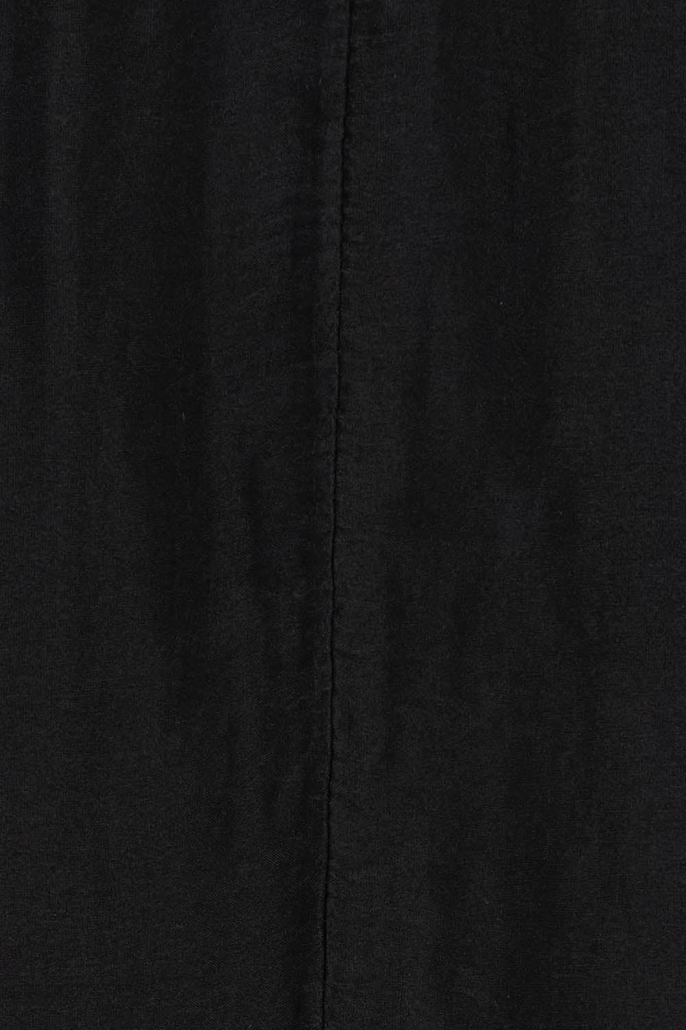 Product shot of the Silk Blend Three Layer Raw Edge Top in colour Black (Black), detail