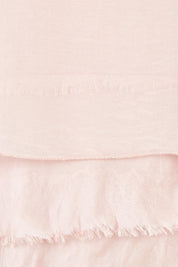 Product shot of the Silk Blend Three Layer Raw Edge Top in colour Blushpink (Pink), detail