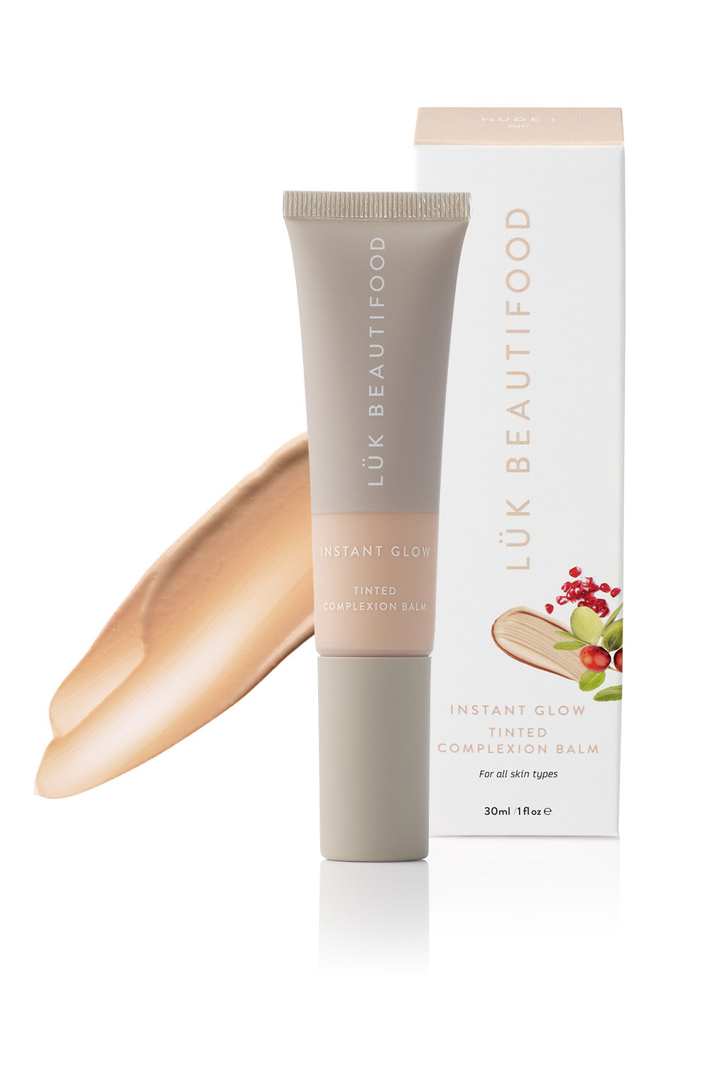 Product shot of the Tinted Complexion Balm in colour Fair, from the front