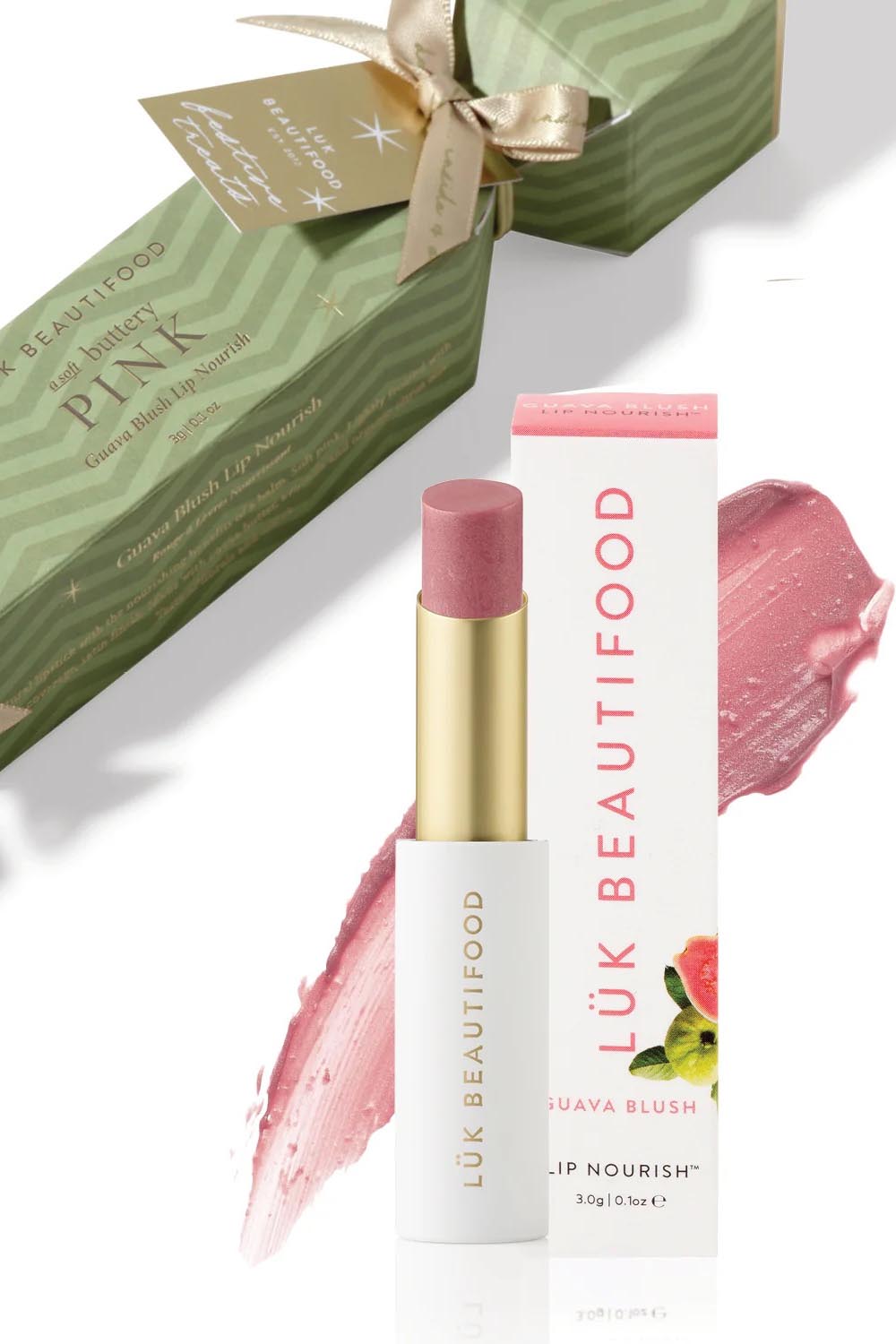 Product shot of the Lip Nourish Bon Bons 2025 in colour Guavablush (Pink), detail
