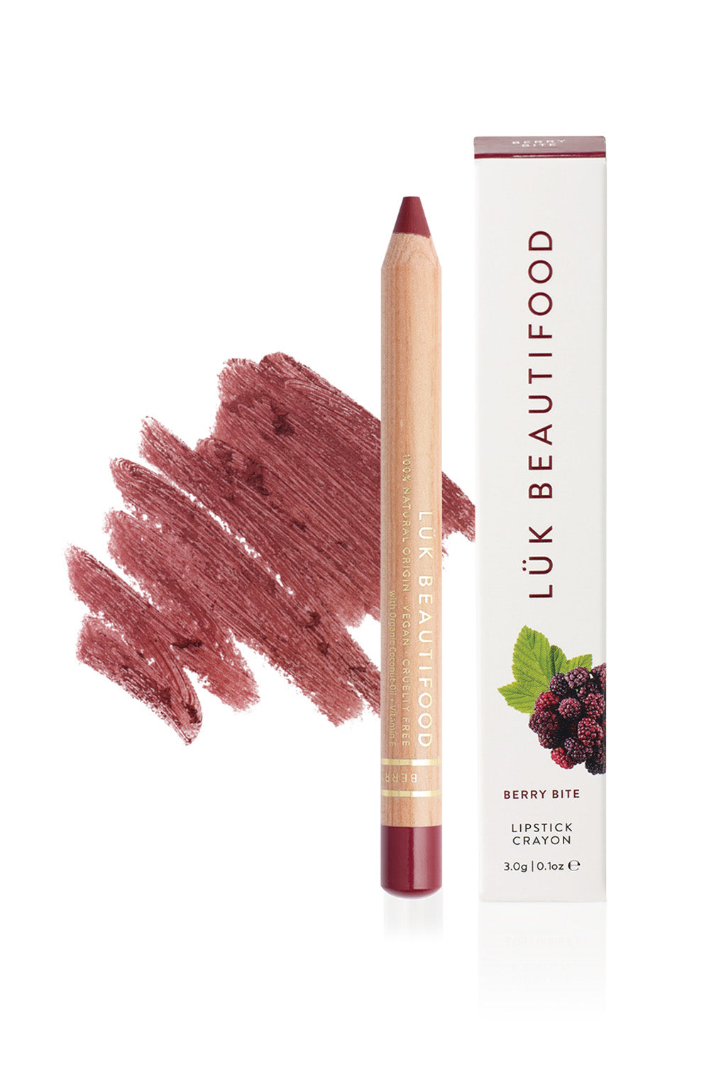 Product shot of the Lipstick Crayon Replenishment in colour Berrybite (Pink), detail