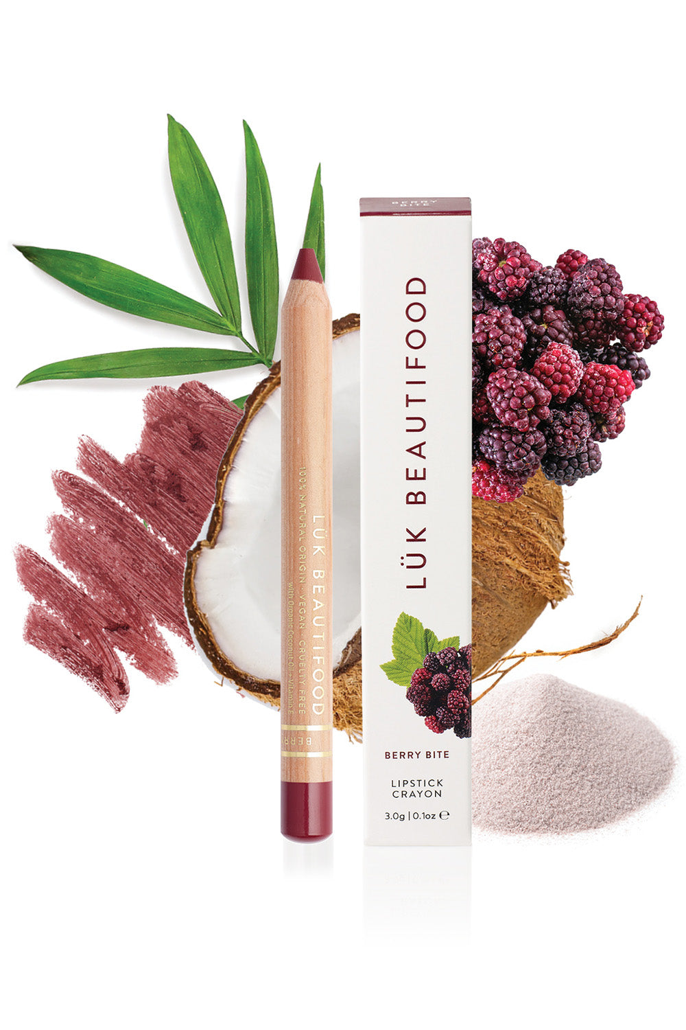 Product shot of the Lipstick Crayon Replenishment in colour Berrybite (Pink), detail