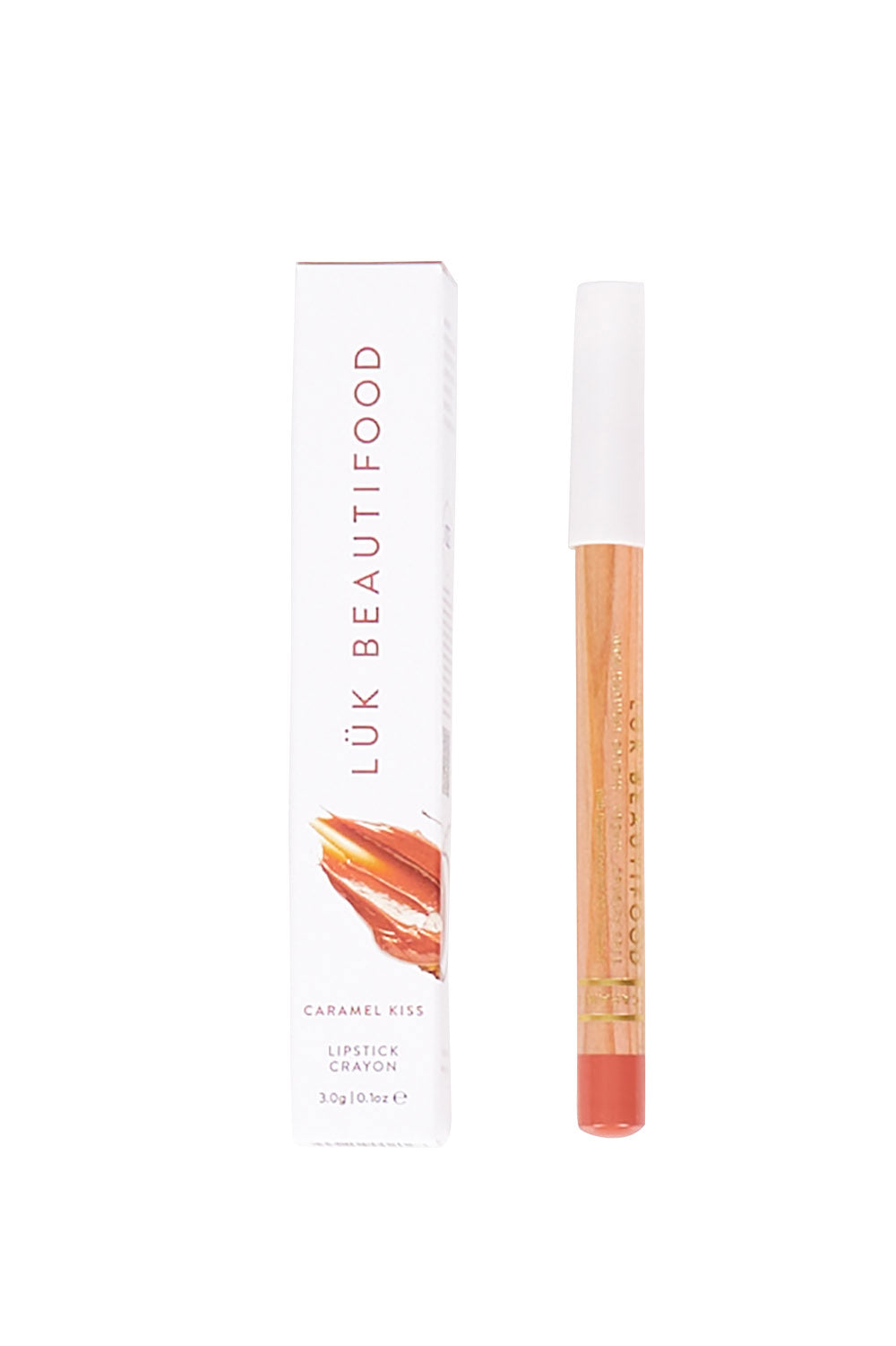 Product shot of the Lipstick Crayon Replenishment in colour Caramelkis (Pink), from the front