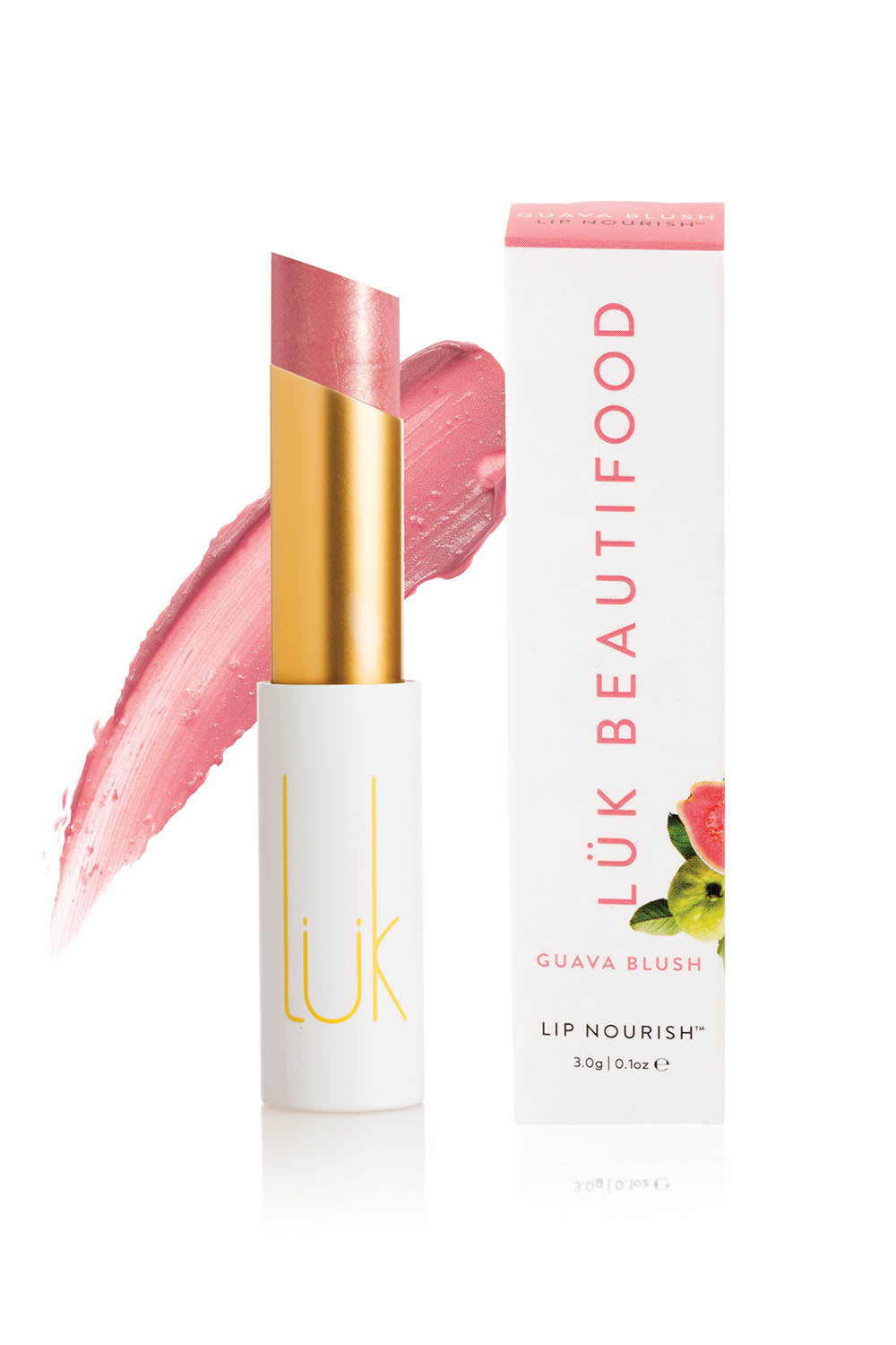 A model wearing size OneSize of the Guava Blush Lip Nourish in colour Guavablush (Pink), from the front, showing the whole outfit