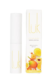 Product shot of the Mandarin Spice Lip Nourish in colour Mand, from the front
