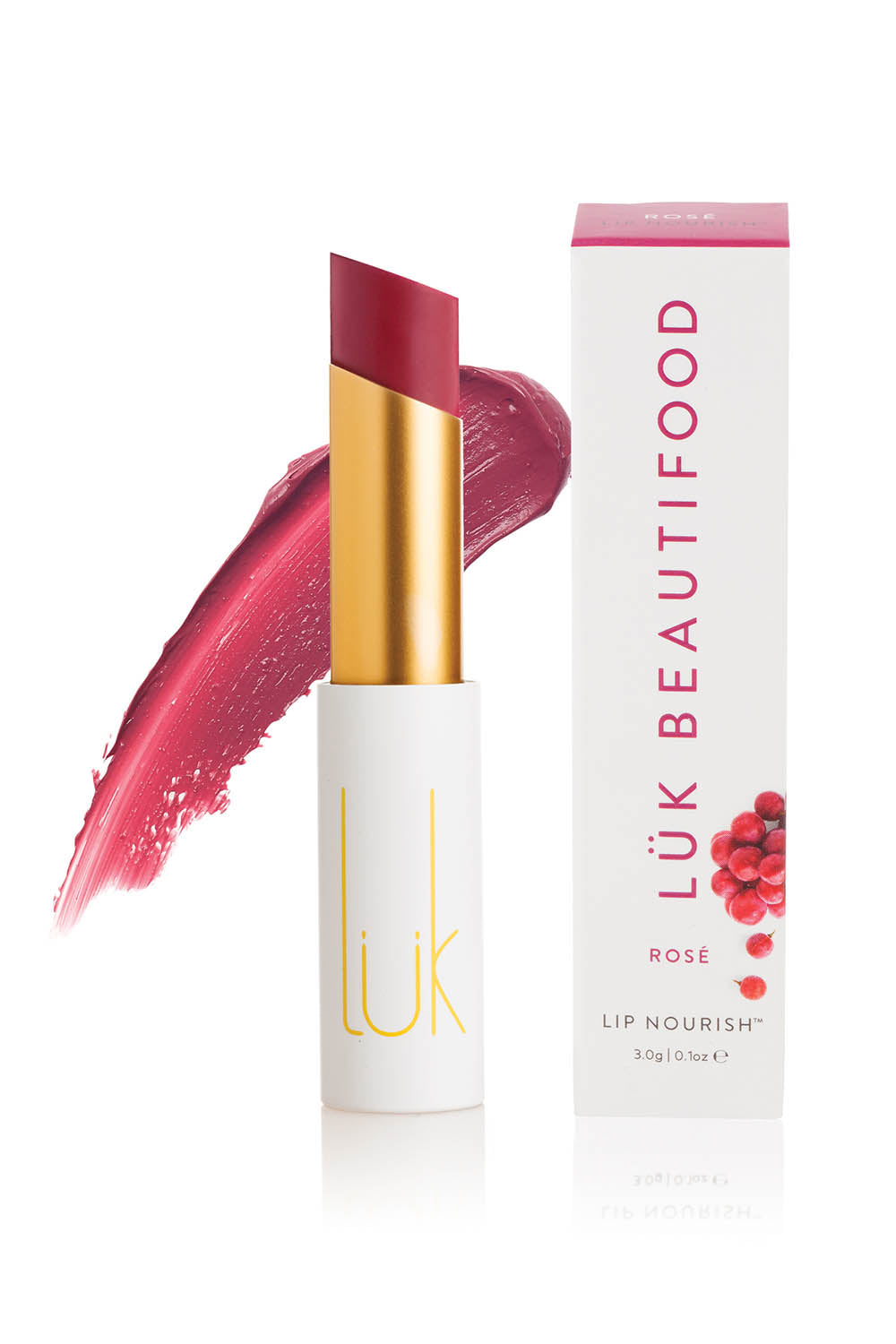 A model wearing the Rose Lip Nourish in colour Rose (Pink), from the front, showing the whole outfit