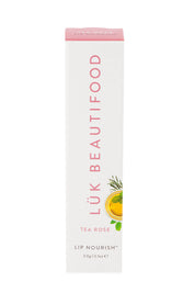 Product shot of the Tea Rose Lip Nourish in colour Rose (Pink), from the front