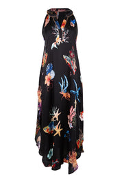 Product shot of the Abyss Maxi Dress - Black in colour Black, from the front