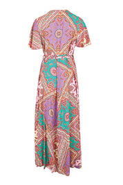 Product shot of the Algarve Wrap Dress – Violet in colour Violet, from the back